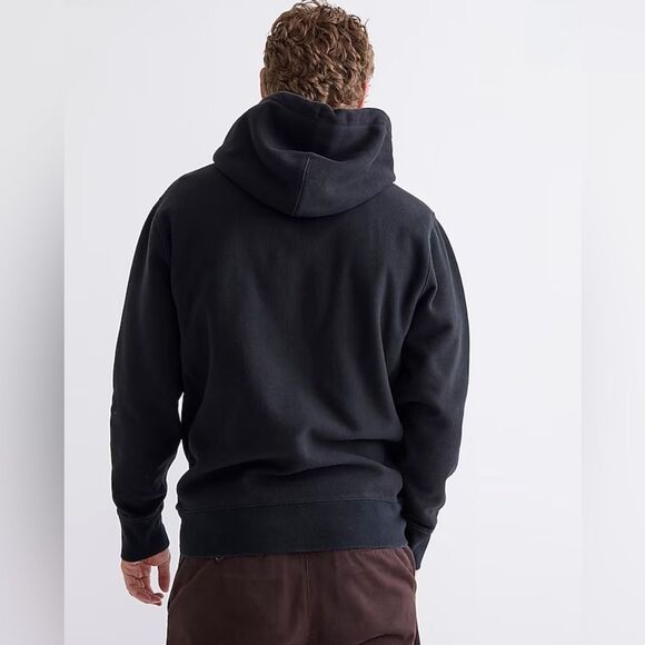 NWT J CREW TALL Heritage 14 oz. fleece hoodie in black - Picture 4 of 7
